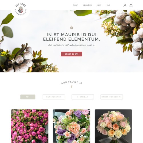 Online Flowershop Homepage