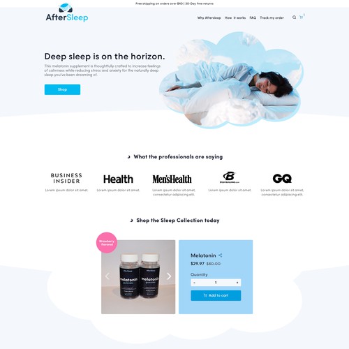 Melatonin Product Landing Page