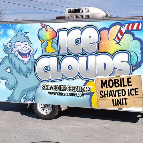 Trailer Wrap for a mobile shaved ice vendor