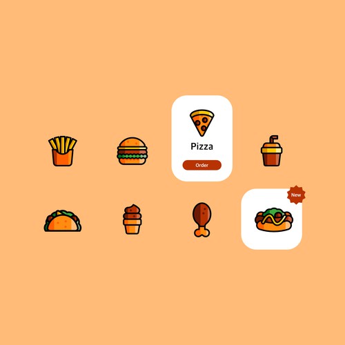 Fast Food Icon Set