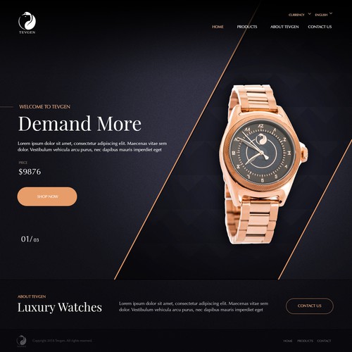 Website for Watch Brand