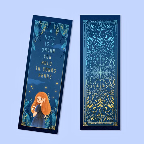 Bookmark Design #1 ''a book is a dream you hold in your hands"