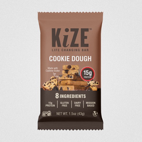 KiZE PLUS PROTEIN 60g Cookie Dough package