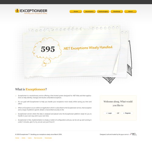 Exceptioneer Site Design