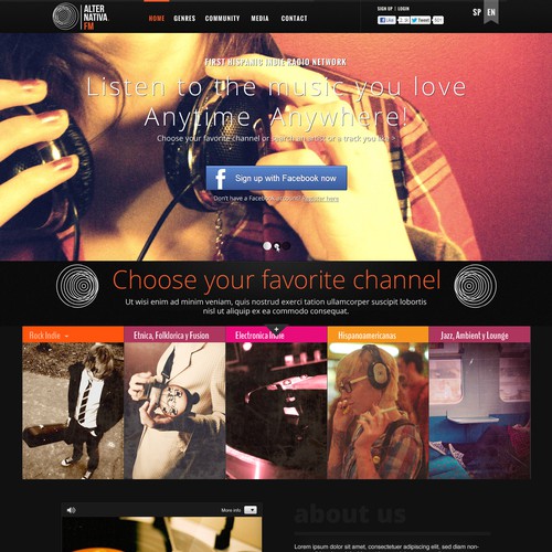 Create the next website design for www.alternativa.FM