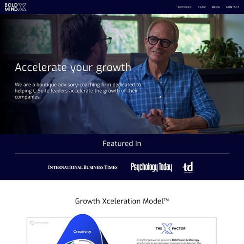 Squarespace redesign for executive coaching firm