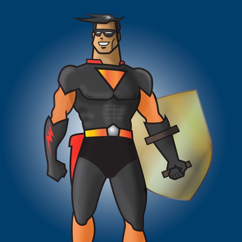 Superhero company mascot concept