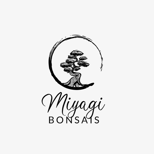 Artistic logo for a Bonsais shop