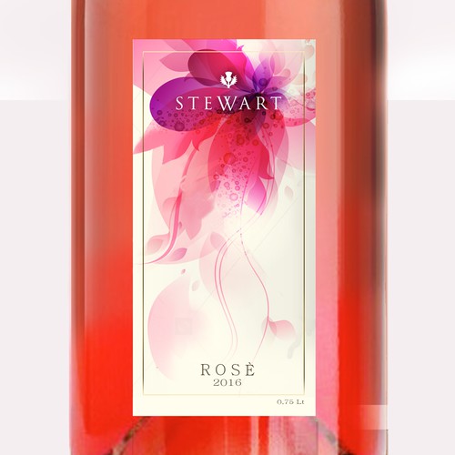 Create a floral wine label