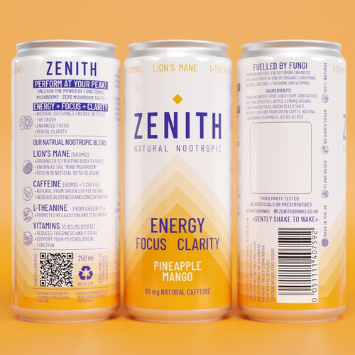  Can design for a functional nootropic energy drink