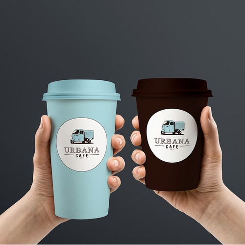 Custom paper cups and poster design