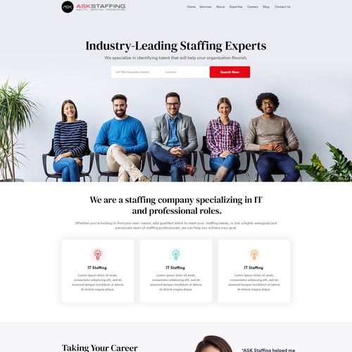 Website redesign for a fast growing staffing company
