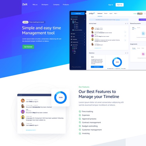 Zeit.io Landing Page!
