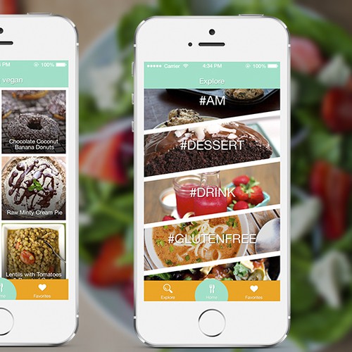 User interface for vegan app