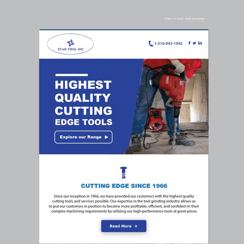 Newsletter design for a cutting tools company