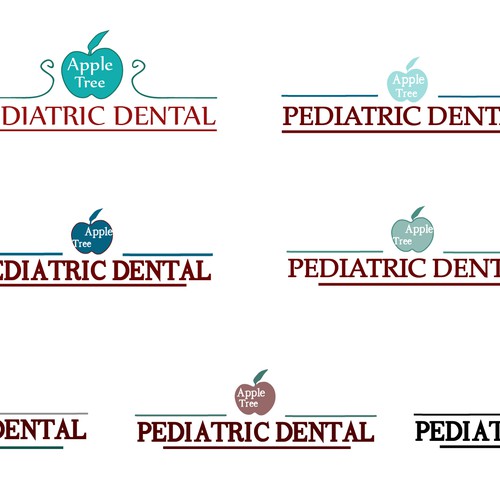 Classy and simple logo for a Pediatric dental office using an Apple Tree concept. 