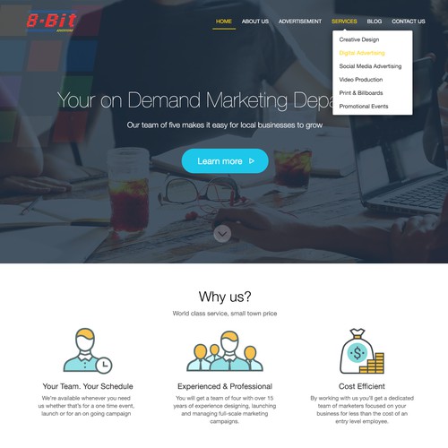 Website Design for 8bit Advertising