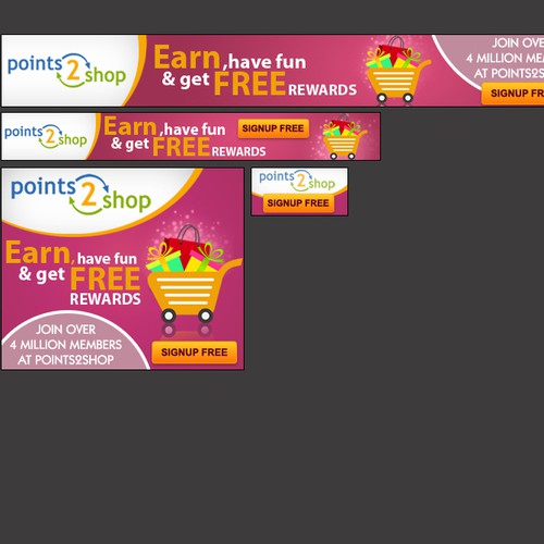 Create the next banner ad for Points2shop LLC