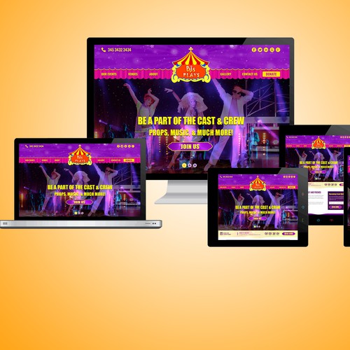 Bj's Plays Christian Event Website design 