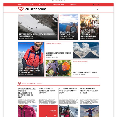 WP-Design for Swiss mountain sports website