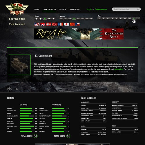 Dark tank-profile page