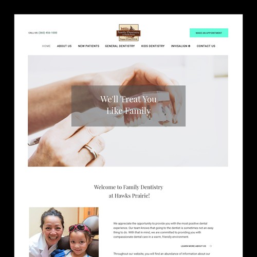 Landing page for a dentist
