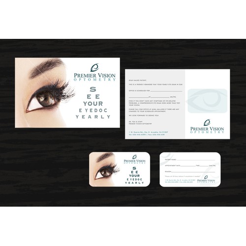 Innovative, Fresh, and Modern 2 sided Postcard+ 2 sided Appointment card wanted for Premier Vision Optometry