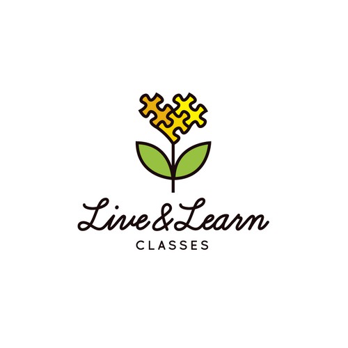 Clean mono line Live & Learn Classes logo