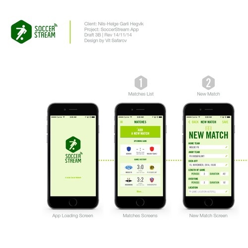 App design for a social soccer network SoccerStream