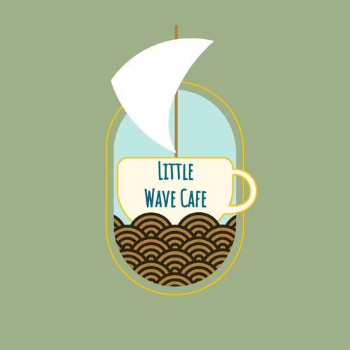 Logo concept for cafe by the beach.