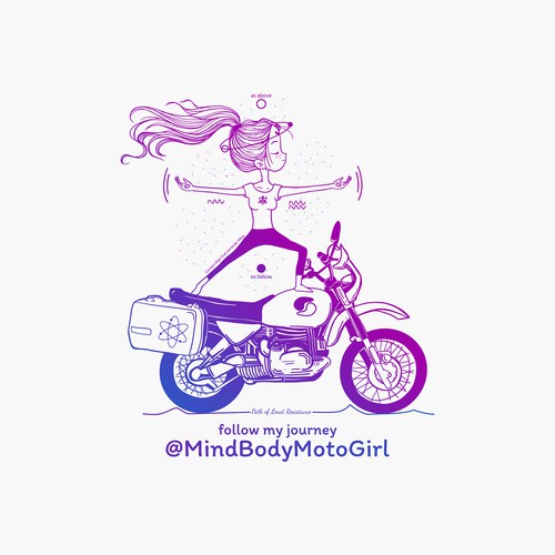 cute Moto Girl illustration for @MindBodyMotoGirl