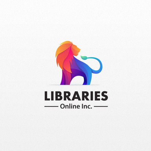 lion colorfull logo design