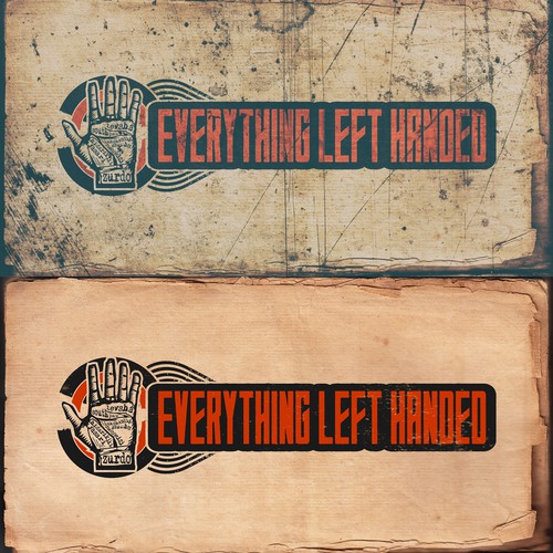 Vintage Poster Style Logo for Website for Left Handed People