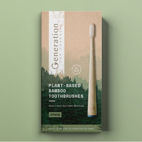 Bamboo toothbrush packaging design