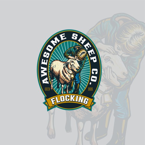 Flocking Awesome Sheep Co. Logo Design