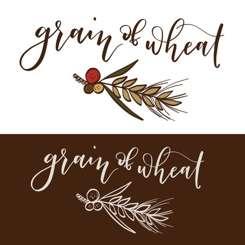 Fun logo for a children's retail store, grain of wheat with buttons and lace