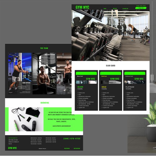 Design landing page for gym