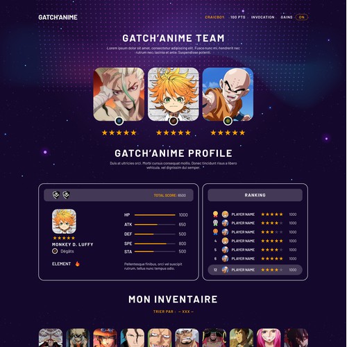 Game interface design