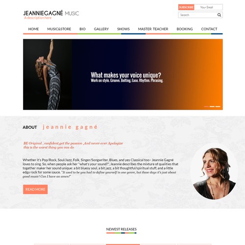 Create engaging, clear and creative site for vocalist teacher guru