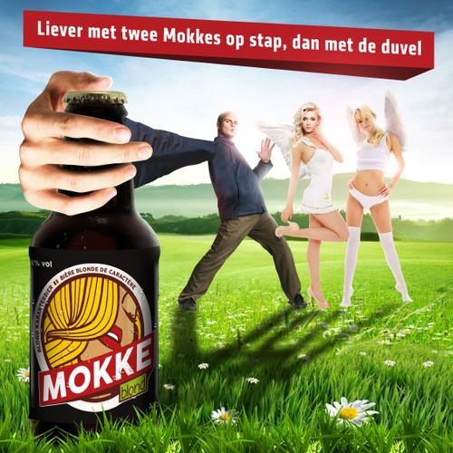 Advertising for Mokke blond beer