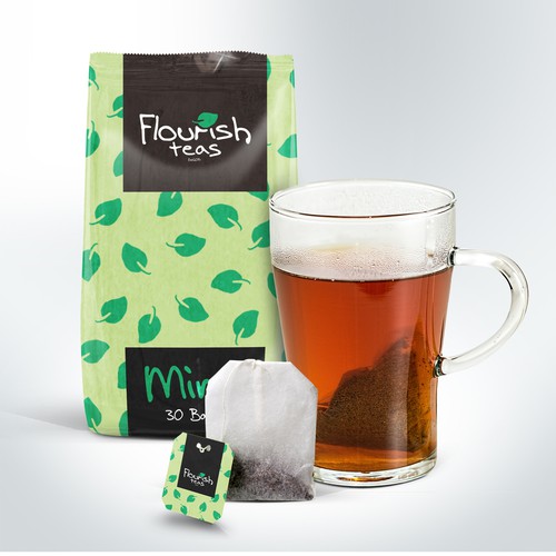 Tea beverage packaging, branding & logo concepts