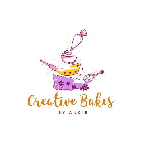 Creative and happy bakery logo
