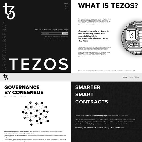 Bold web design for Tezos