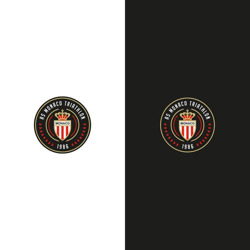 Clean, minimal, circular logo for AS Monaco Triathlon