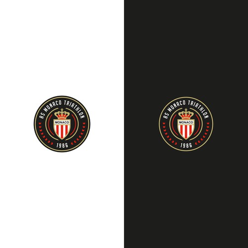 Clean, minimal, circular logo for AS Monaco Triathlon