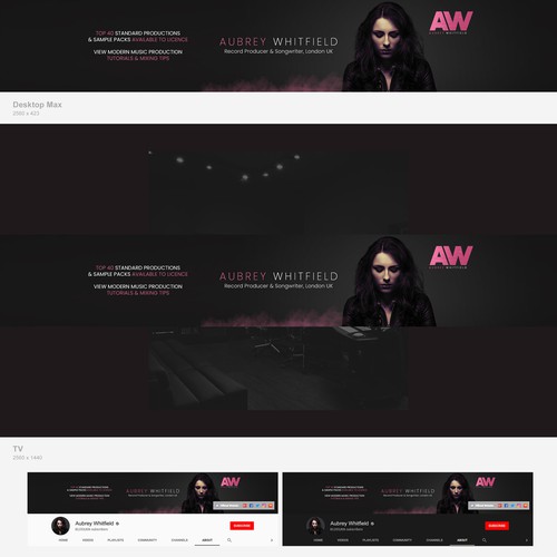 Modern Sleek Youtube Cover for UK Succesful Female Record Producer