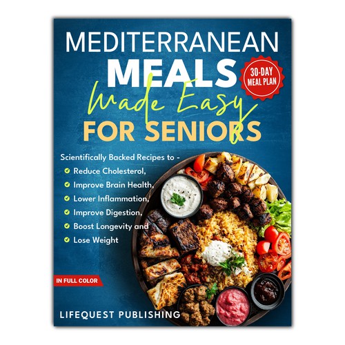 Concept book cover design for an ebook about Mediterranean meals