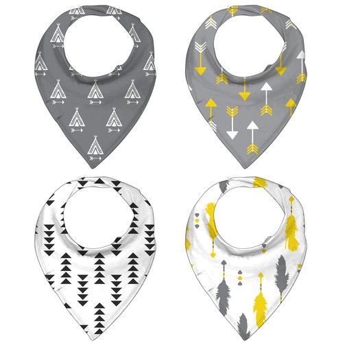 Print designs for baby bandana bibs
