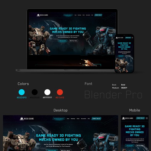 MECH GAME Home Page Redesign