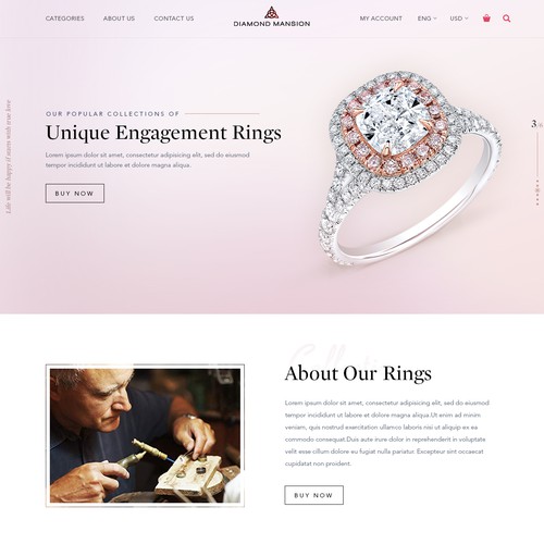 Website design for luxurious jewelries.